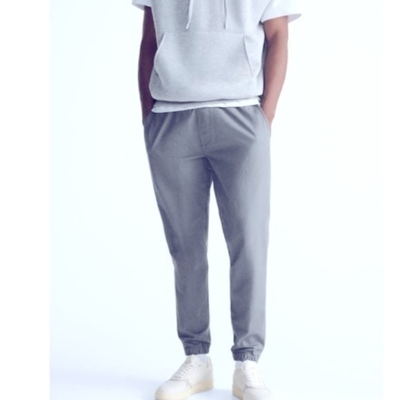 Zara Washed Effect Mens Large Slim Fit Jogger Pants Grey - Picture 1 of 5